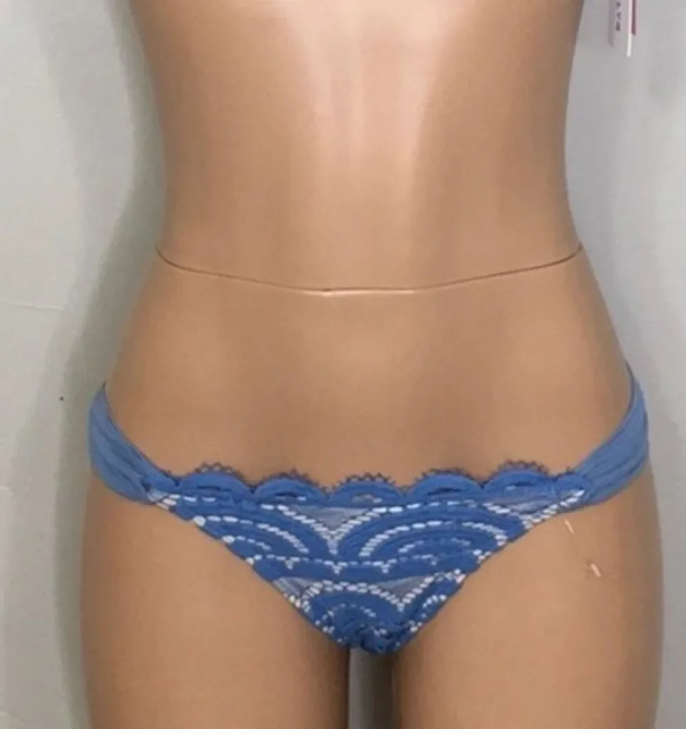 New. Pilyq sky blue lace bikini bottoms. Size medium.  Retails $76